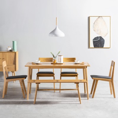 Wuye北欧实木长条凳子板凳现代简约家用凳子客厅换鞋凳日式家具