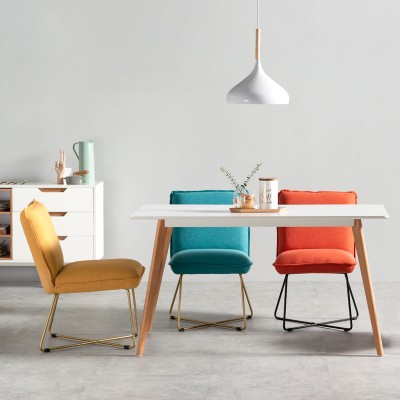 muno北欧布艺椅子家用现代简约餐椅网红靠背书桌椅休闲卧室凳子