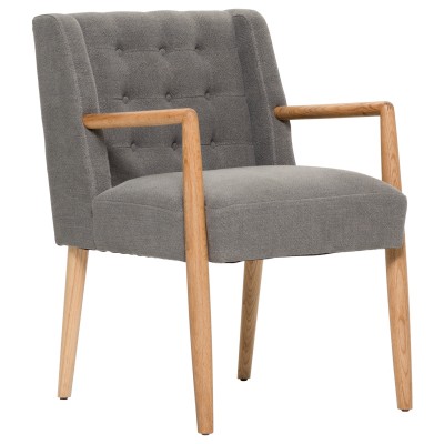 Wuye北欧单人沙发椅实木现代简约家用餐椅客厅休闲卧室书房椅子