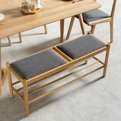 Wuye北欧实木长条凳现代简约家用客厅换鞋凳餐桌椅凳子日式家具
