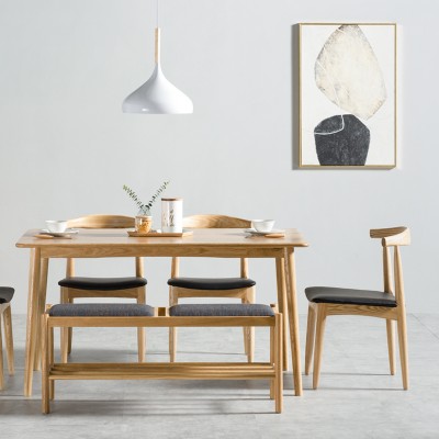 Wuye北欧实木长条凳现代简约家用客厅换鞋凳餐桌椅凳子日式家具