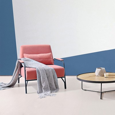 北欧简约现代布艺单人沙发椅书房客厅卧室小户型休闲椅咖啡厅接待
