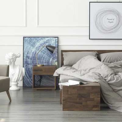物也HG2北欧设计师简约床边柜单屉卧室储物柜实木床头柜
