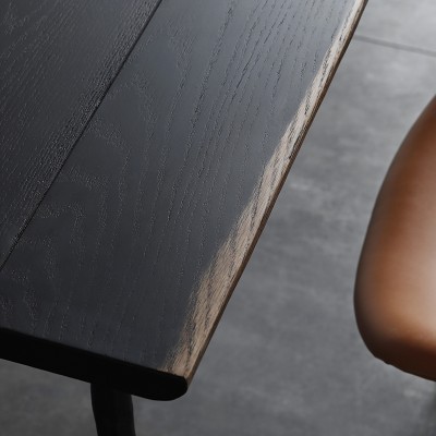 北欧餐桌铁艺意式极简现代简约工业风轻奢表情自然边桌椅组合家具
