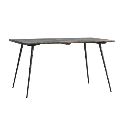 北欧餐桌铁艺意式极简现代简约工业风轻奢表情自然边桌椅组合家具