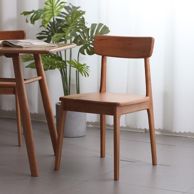 六月新品 北欧樱桃木餐椅实木餐椅带靠背原创日式餐厅原木家用