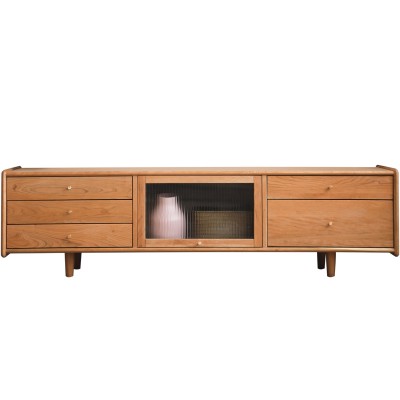 「唯密电视柜」北欧现代简约小户型樱桃木客厅家具实木视听柜