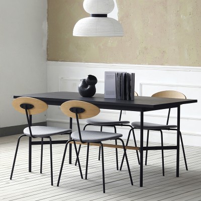 SOHO椅 靠背简约现代北欧ins风格家用橡木铁艺软坐垫餐椅书桌椅子