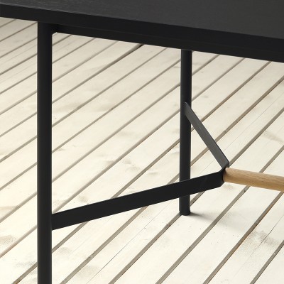 SOHO餐桌 家用小户型北欧风格铁艺腿现代简约轻奢黑色工作长桌子
