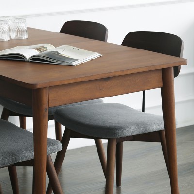 北欧实木餐桌伸缩表情家用小户型现代简约风多功能轻奢客厅可折叠