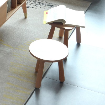 良榉木餐厅北欧简约凳子矮凳全实木小孩凳子原木小板凳