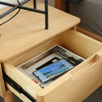 良榉北欧日式床头柜置物架实木卧室收纳储物柜床边柜子
